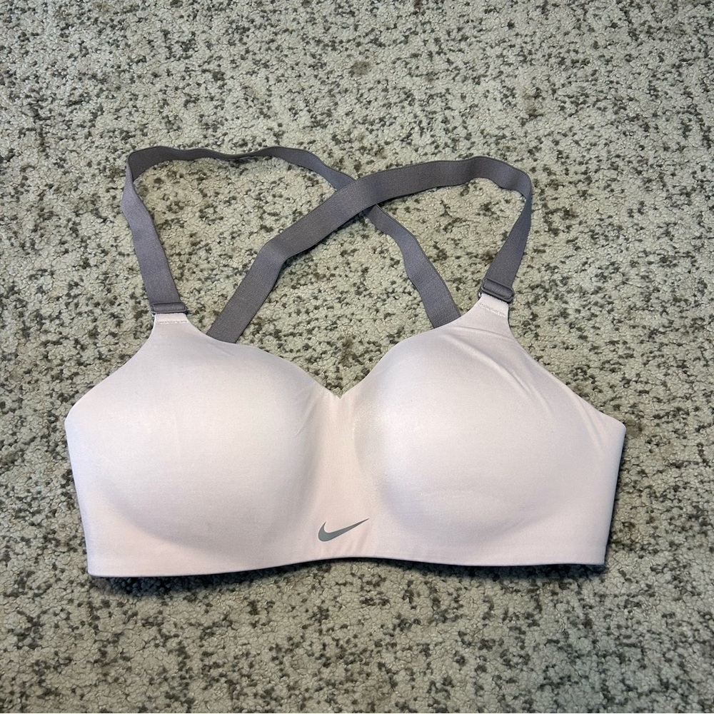 Nike Dri-Fit Light Purple & Gray Adjustable Back Strap Sports Bra Size Small